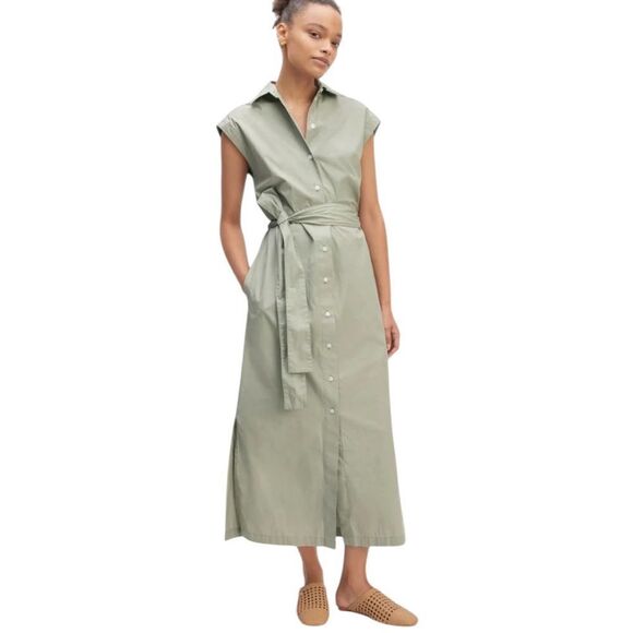 Everlane Dresses & Skirts - Everlane Sage Green Button-Front Midi Shirtdress